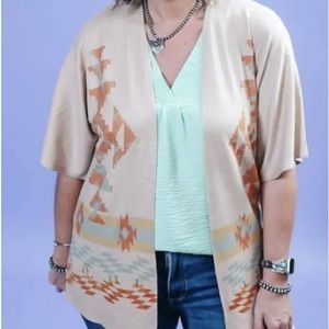 Womens Aztec kimono, NWOT, Size Small